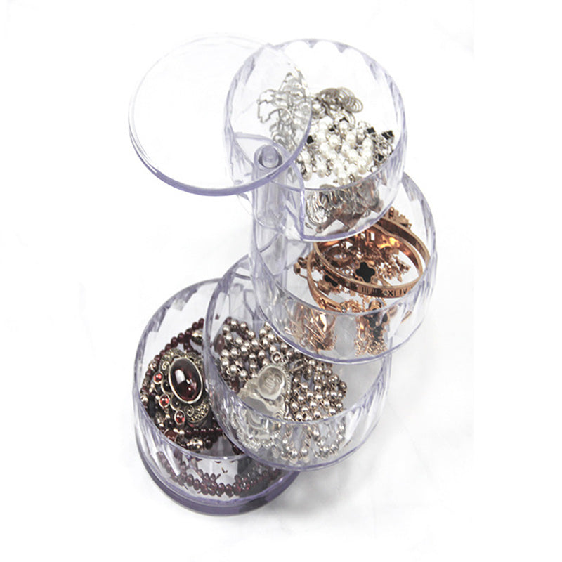 Rotatable Jewelry Organizer Box Earring Holder ABS+Acrylic Storage Tray Rotatable Jewelry Organizer Box Earring Holder ABS+Acrylic Storage Tray